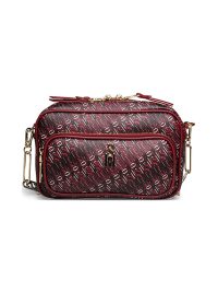Steve Madden BRETORT Monogram Detail Camera Case Crossbody Bag Red