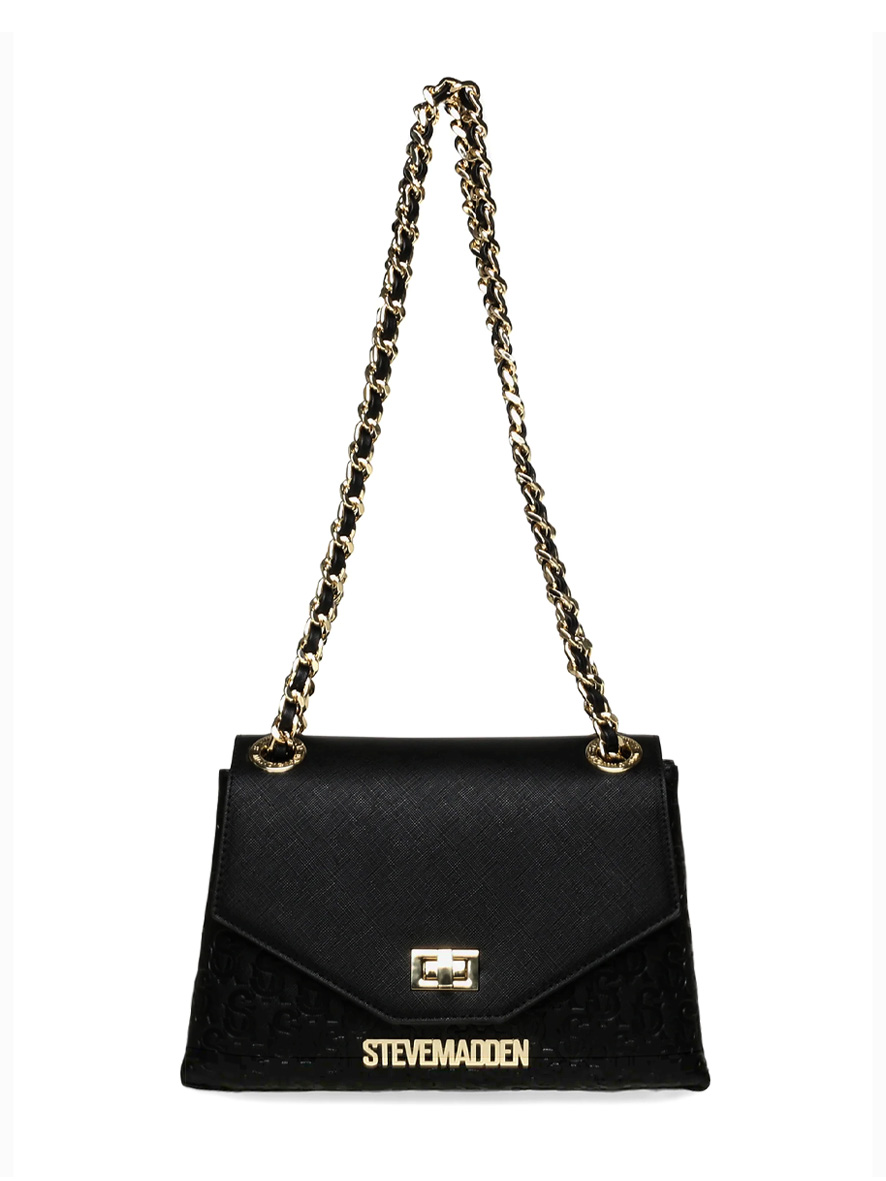 Steve Madden BVOLT-6 Satchel Bag Black Gold