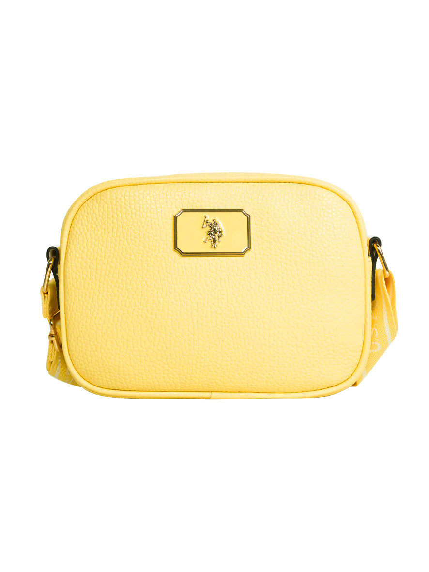 U.S. Polo Assn. Enamel Plate Classic Zip Crossbody Bag Unsalted Butter