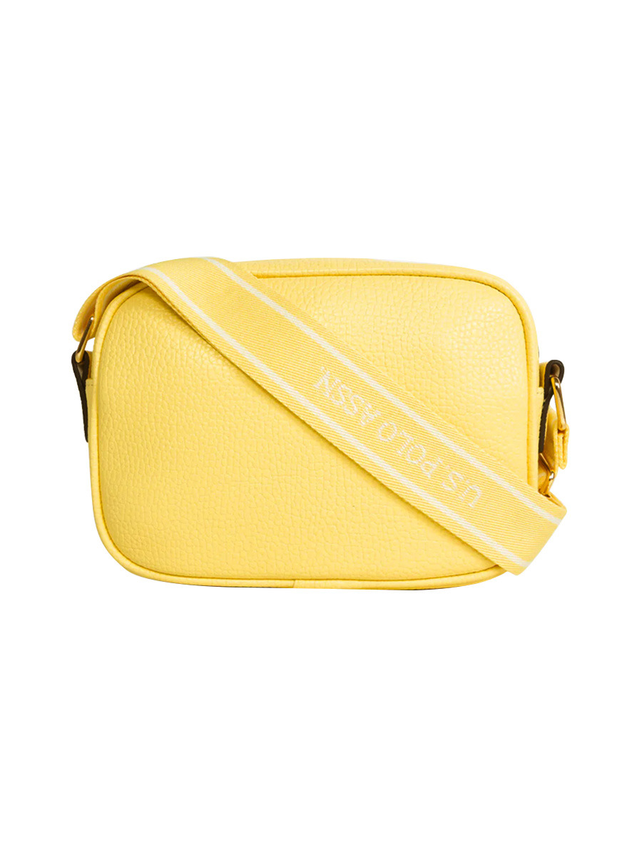 U.S. Polo Assn. Enamel Plate Classic Zip Crossbody Bag Unsalted Butter