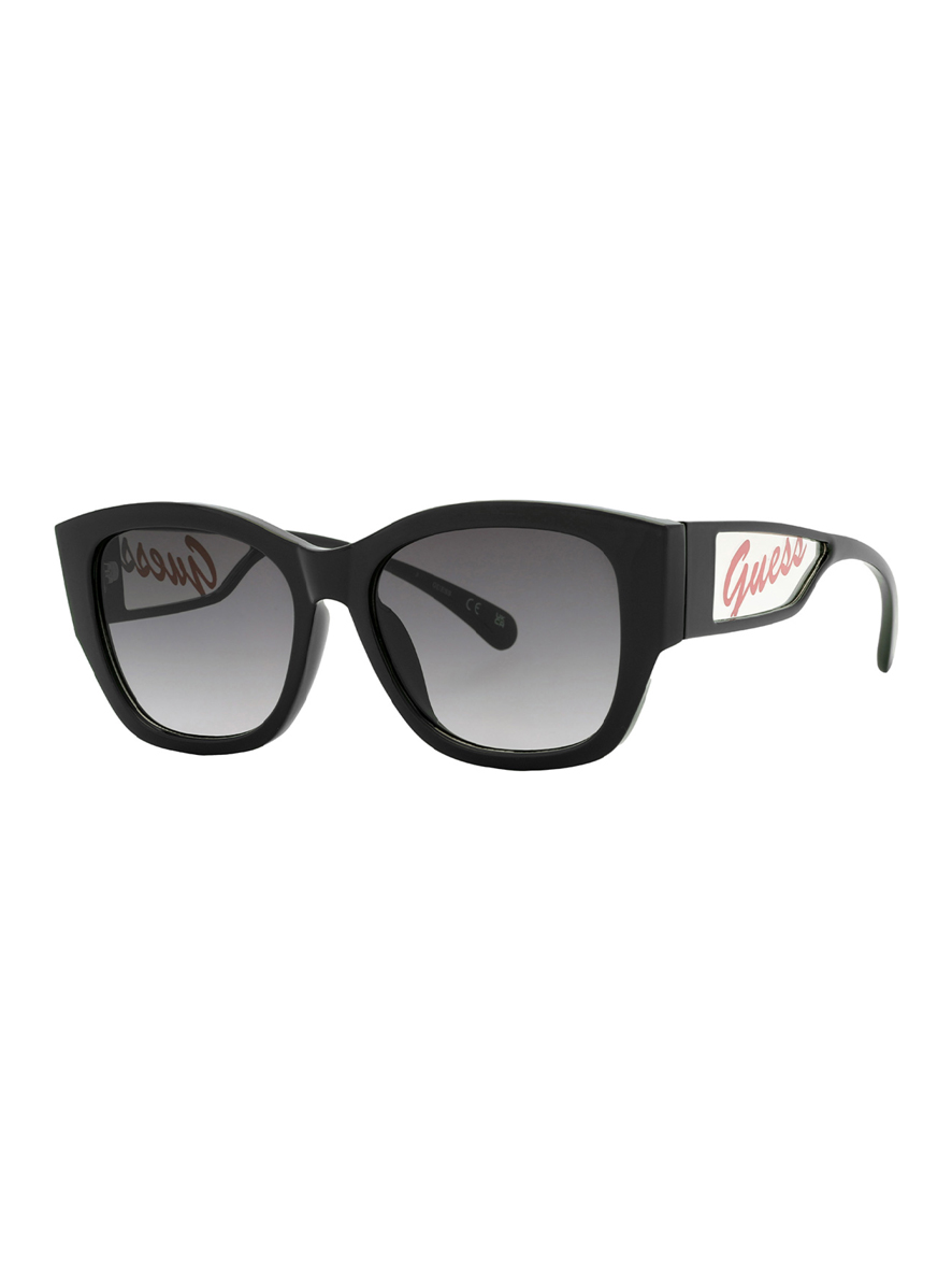 Guess Ladies Sunglasses Smoke Gradient Square Black Frame